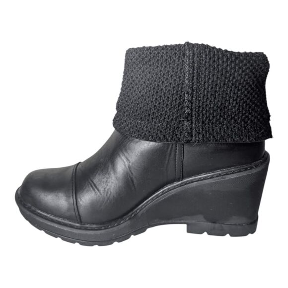 TIMBERLAND Kelli's Black Leather Fold Down Wedge Boot Size 8.5 - Picture 7 of 9